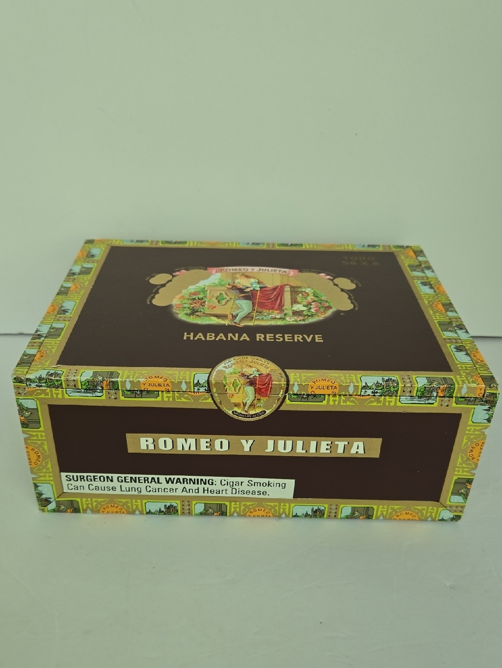 Vintage Romeo y Julieta Habana Reserve Empty Craft Cigar Box Toro 56 x 6